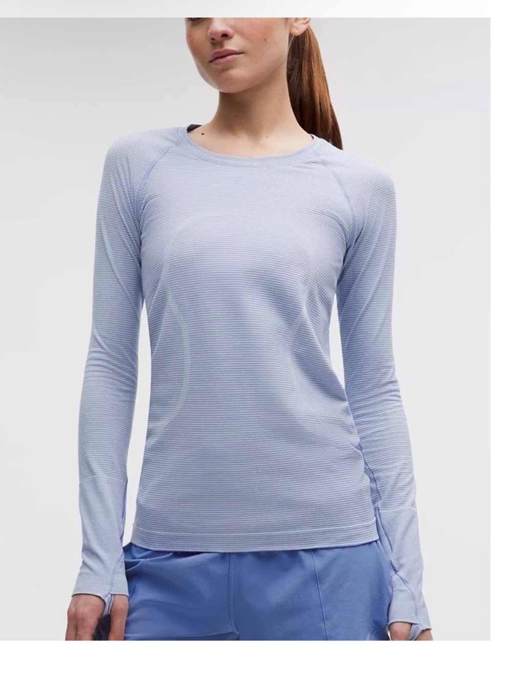 Lululemon Swiftly Tech Long Sleeve 2.0 Crew Lavender Blue Top Women Size 4